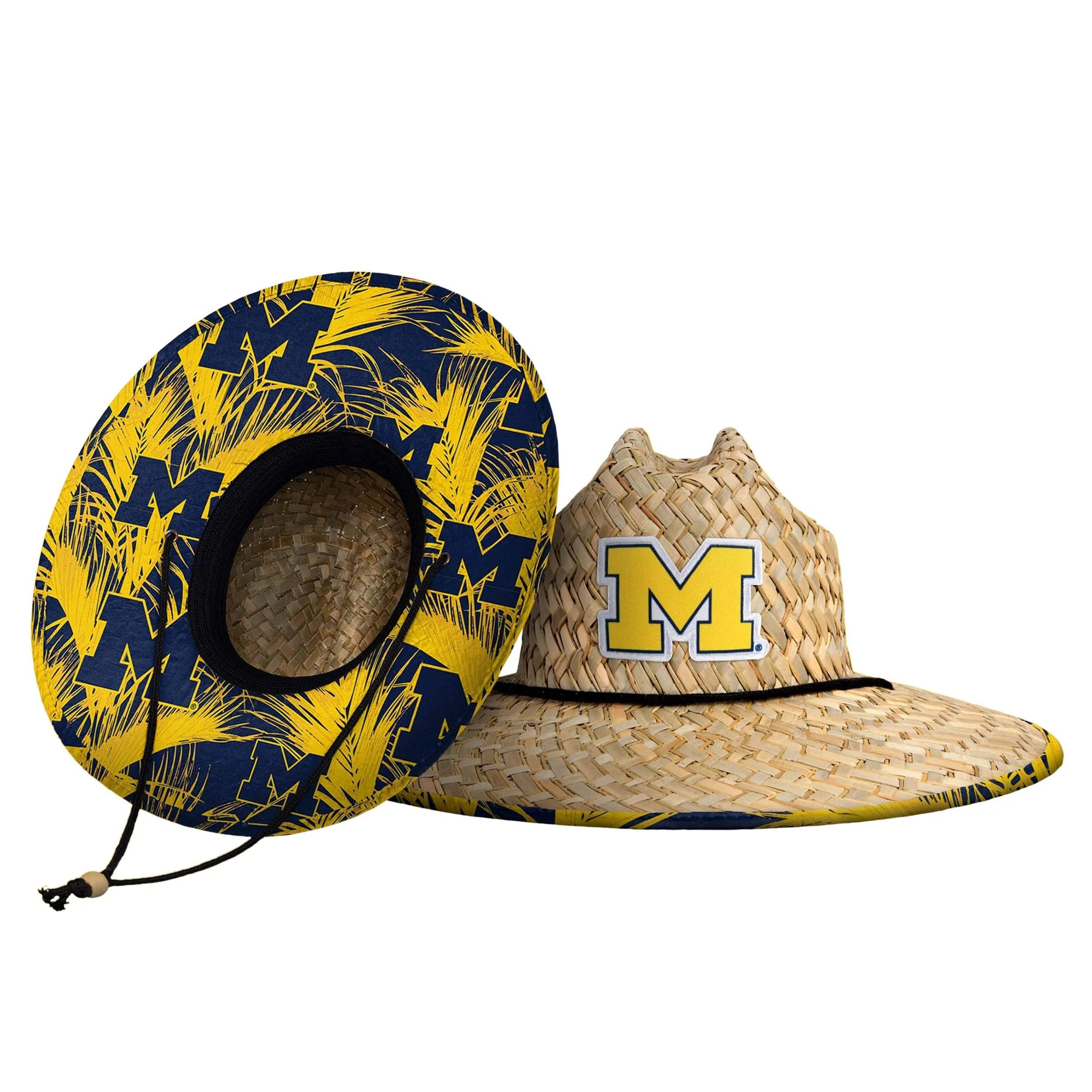 Michigan Wolverines Blue NCAA Floral Straw Hat