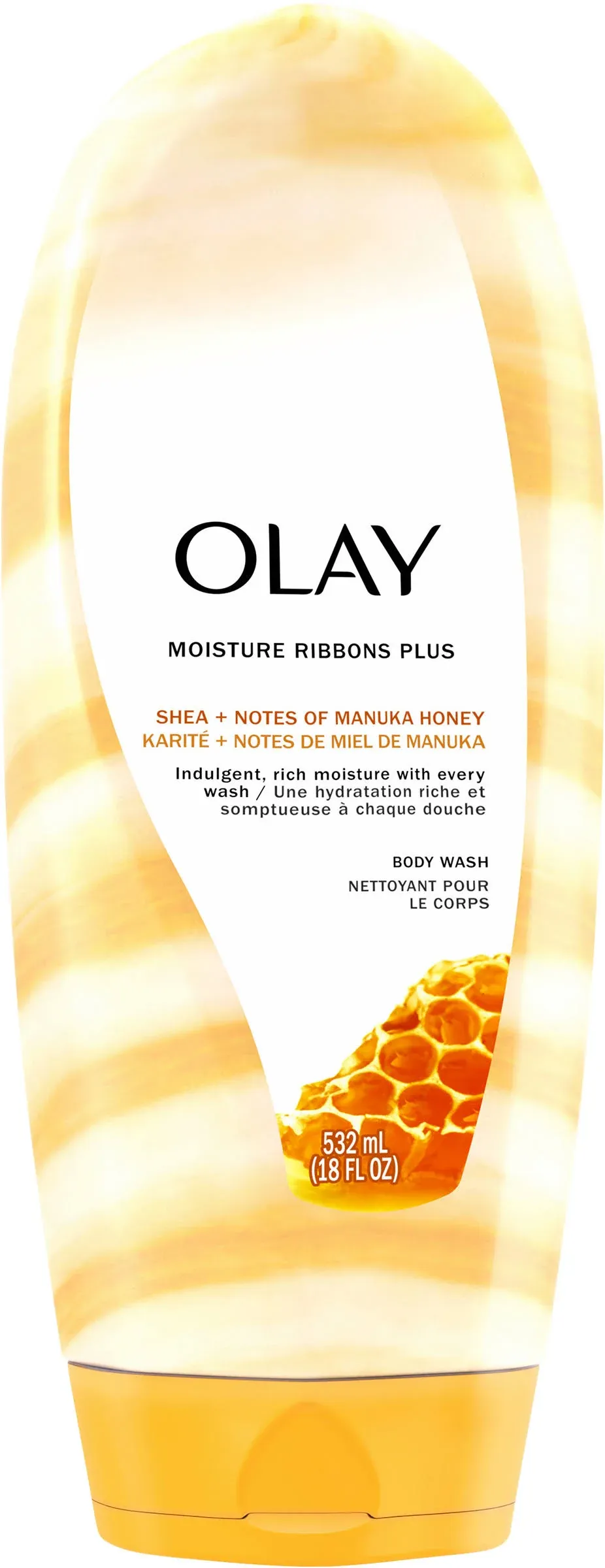 Olay Moisture Ribbons Plus Shea + Manuka Honey Body Wash, 18 oz