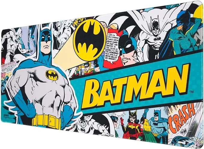 Official DC Comics Batman XXL Mouse Mat - Desk Pad - 31.5" x 13.78" Non-Slip Rubber Base Mouse Pad, Gaming Mouse Pad