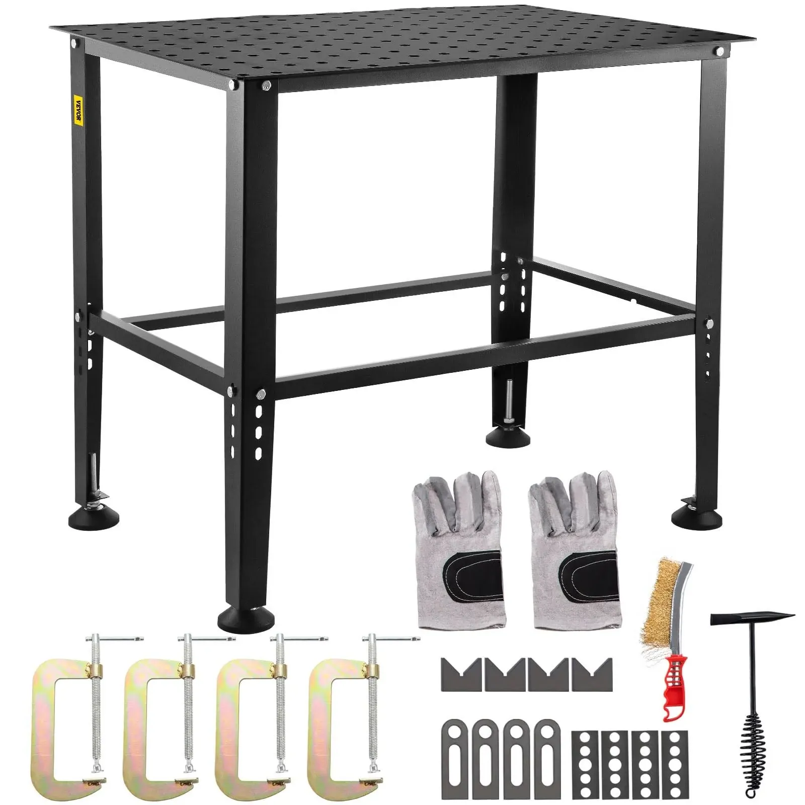 Adjustable Welding Table Steel Frame Garage Work bench 36&#034; x 24&#034; Table Top