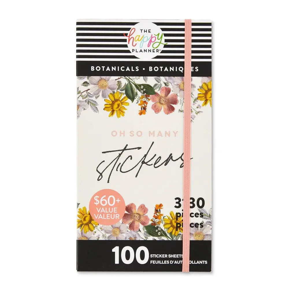 THE HAPPY PLANNER- 100 Sheet/3130pc Sticker Book Botanicals Mega Value Pack NEW!