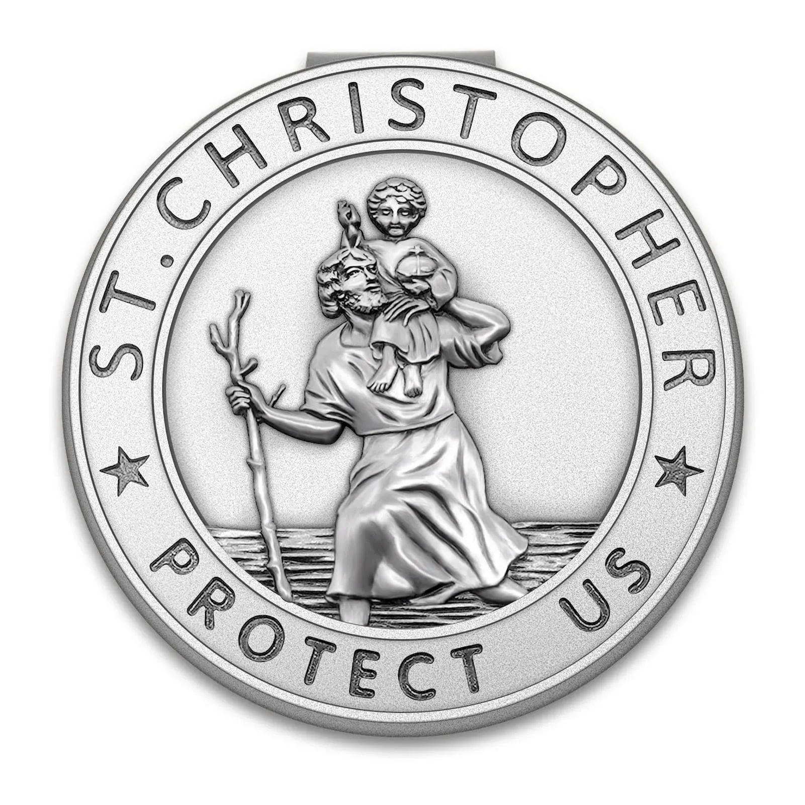 Anwlki St Christopher Medal for Car Saint Christopher Visor Clip Accessories Ble