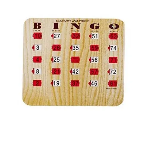 MR CHIPS Jam-Proof Fingertip Slide Bingo Cards with Sliding Windows - 25 Pack in Tan Style