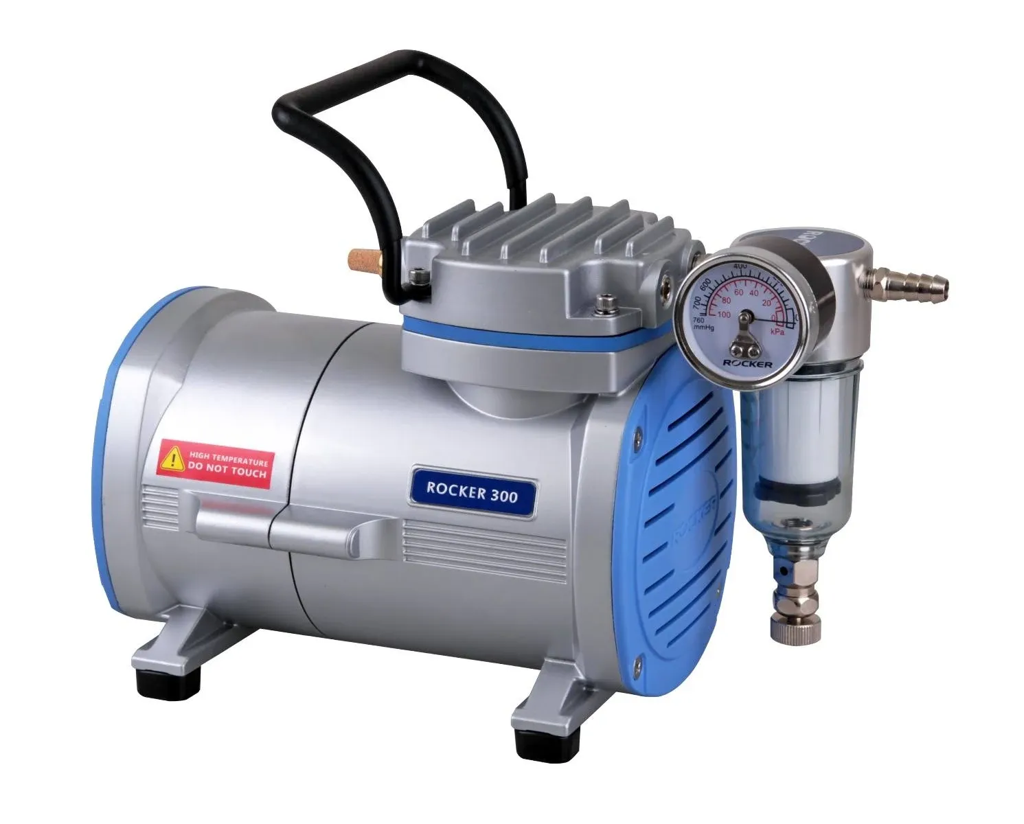 Rocker 300 Oilless Vacuum Pump, 99 mbar, 23 LPM, 1750 RPM, 110V, Piston, Maintenance Free, Overflow Protection