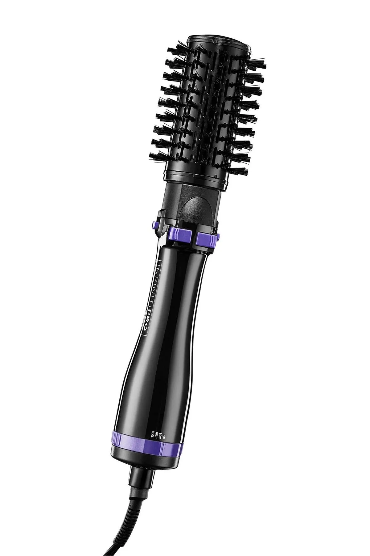 INFINITIPRO BY CONAIR Spin Air Rotating Styler Hot Air Brush with 2 Inch AND 1.5 Inch Brushes, Black BC191N