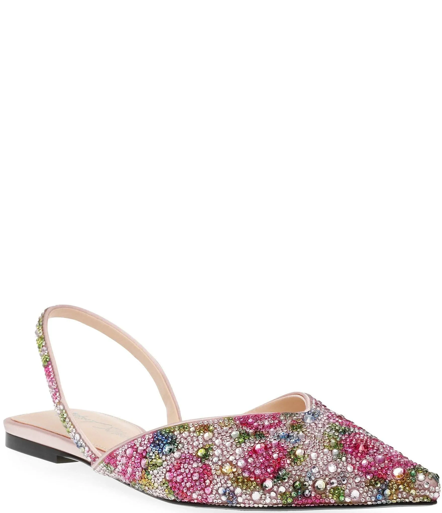 Betsey Johnson Women's Vance Rhinestone Slingback Flats - Floral Multi - Size 11M