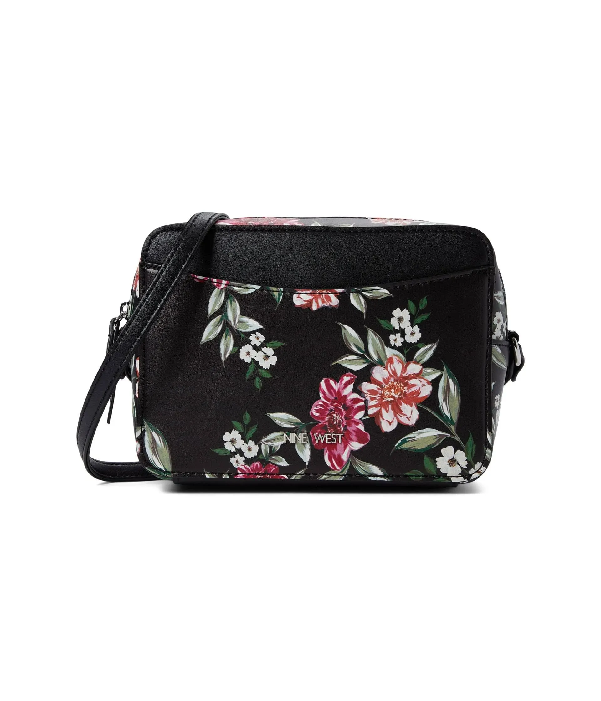 Calandra Mini Camera Crossbody Black Blooms Floral One Size