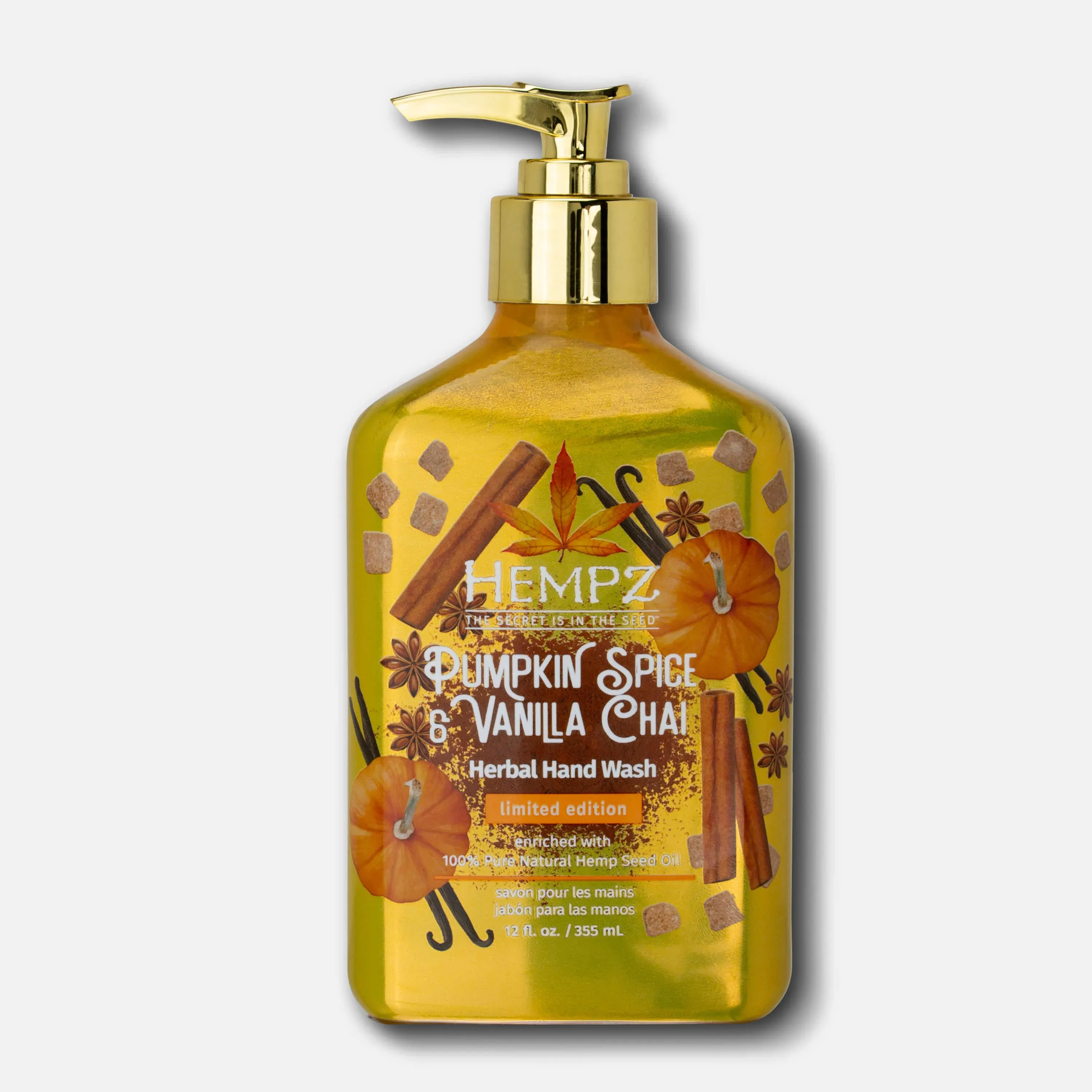 Hempz Pumpkin Spice &amp; Vanilla Chai Herbal Hand Wash The Secret is in The Seed