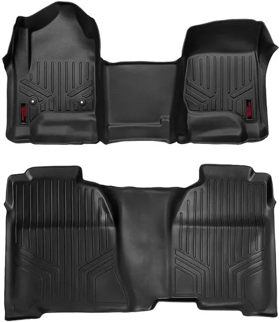 Rough Country M-21143 - Heavy Duty Floor Mats [Front/Rear] - (14-18 Chevy ...