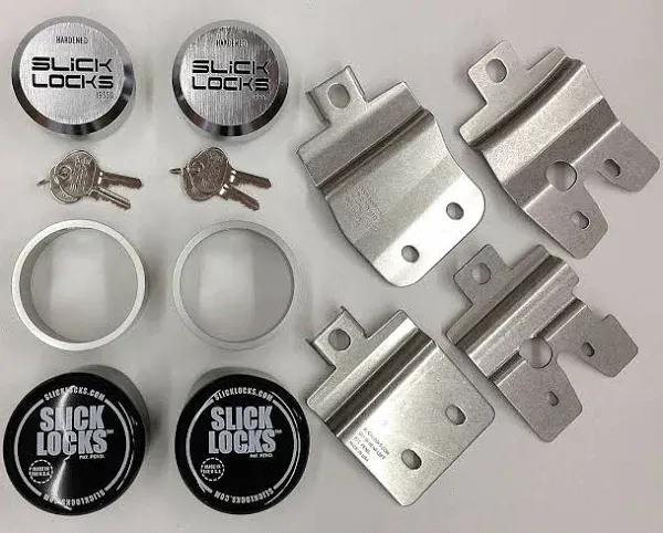 Slick Lock Chevy GMC Swing Door Kit Complete with Spinners Weather Covers and Locks