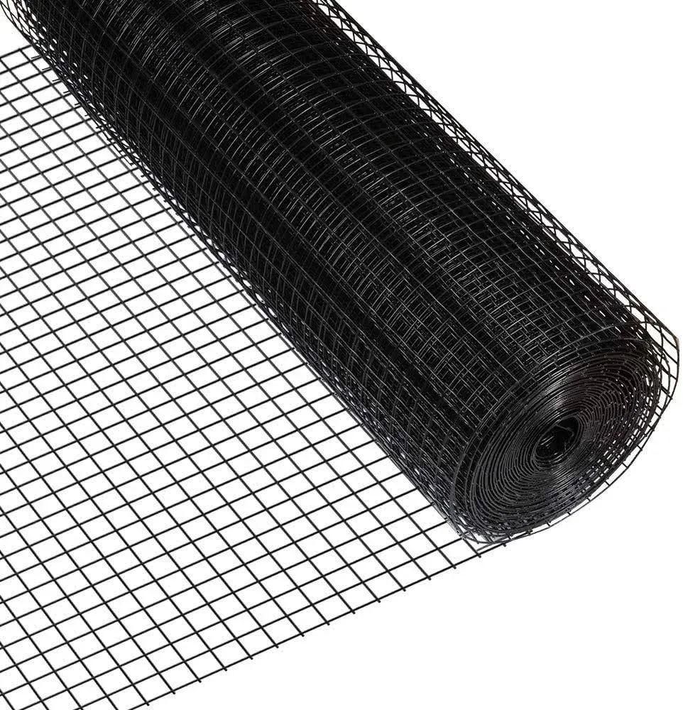 Fencer Wire 16 Gauge Black Vinyl Coated Welded Wire Mesh Size 1 inch by 1 inch ...