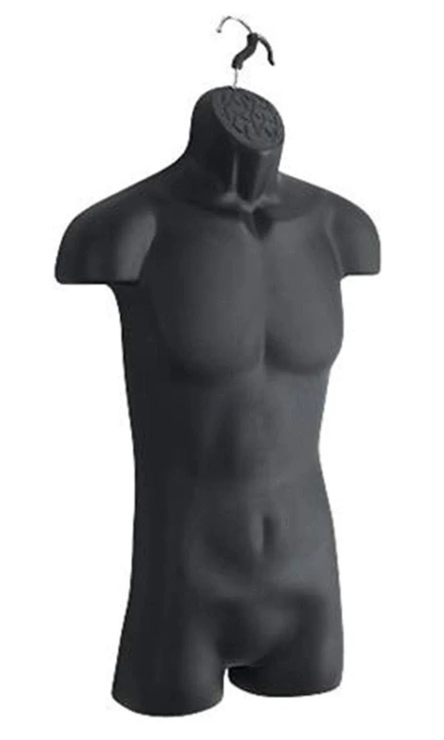 SSWBasics male Molded Black Torso Form - Fits Men's Sizes S-L, Size: 32H