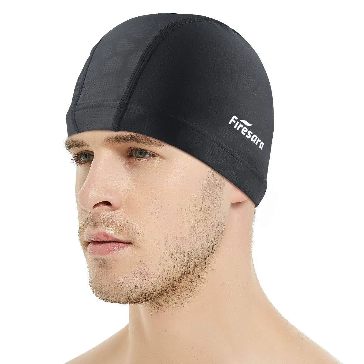 Firesara Fabric Swim Cap, High Elasticity Swimming Cap Keeps Hair Clean Breathable Fit Both Long Hair Short Hair, Swim Caps Woman Girls Men Kids One Size Hat