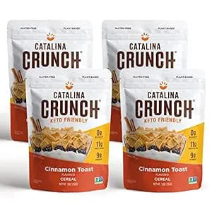 Catalina Crunch Cinnamon Toast Cereal 4 Pack | Low Carb, Sugar Free, Gluten F...