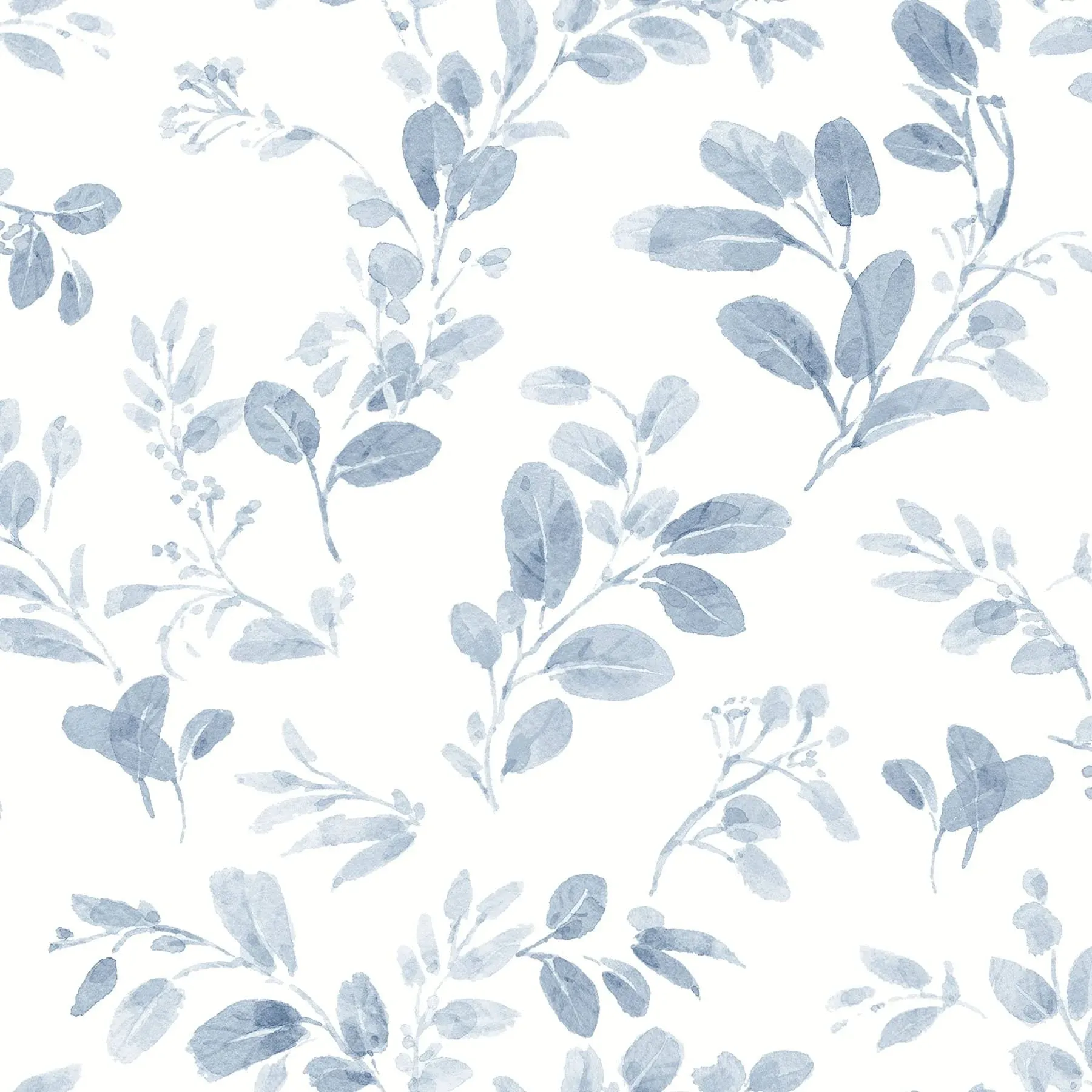 RoomMates RMK12273PL Dancing Leaves Peel & Stick Wallpaper Blue