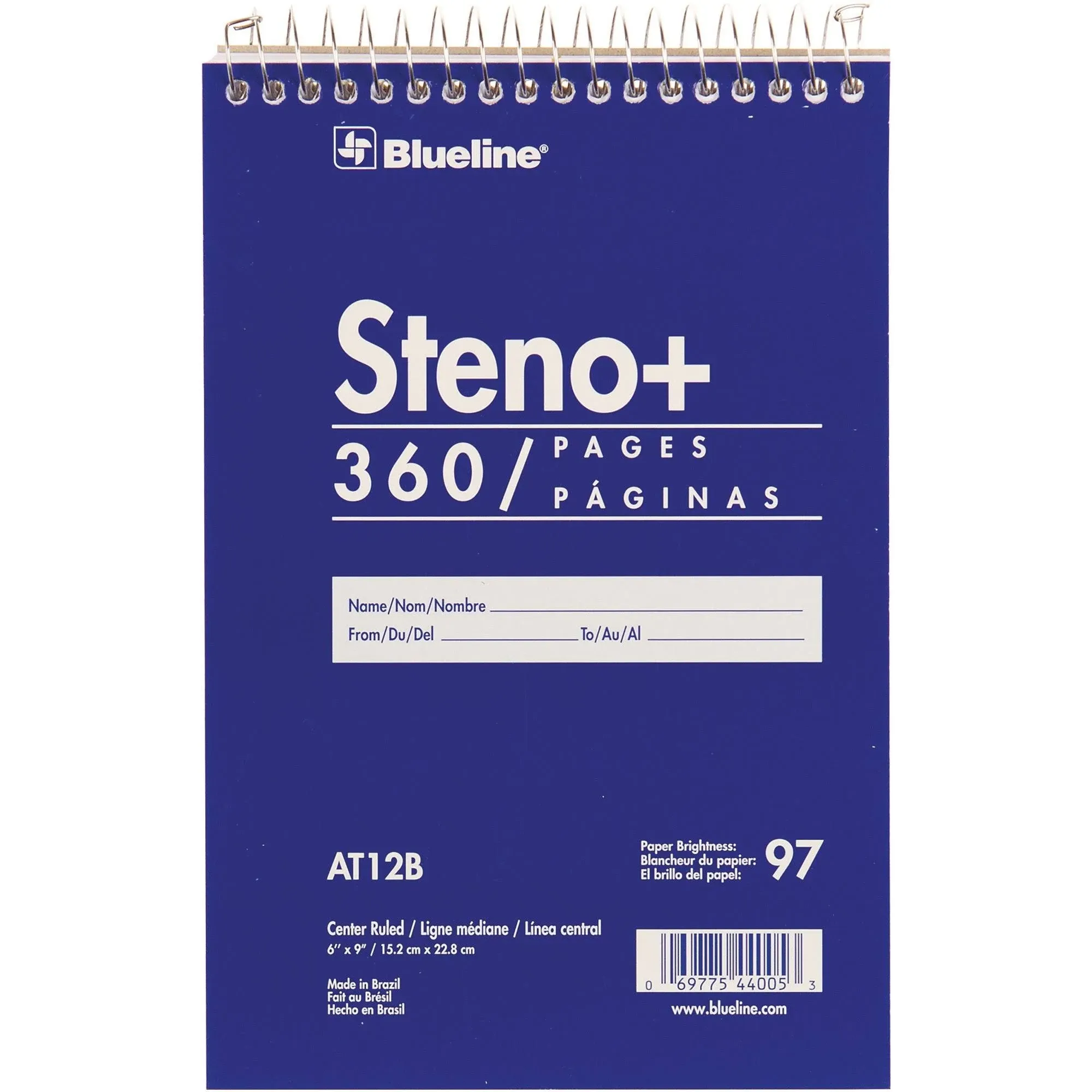 Dominion Blueline REDAT12B Jumbo Steno Pad - 360 Sheets