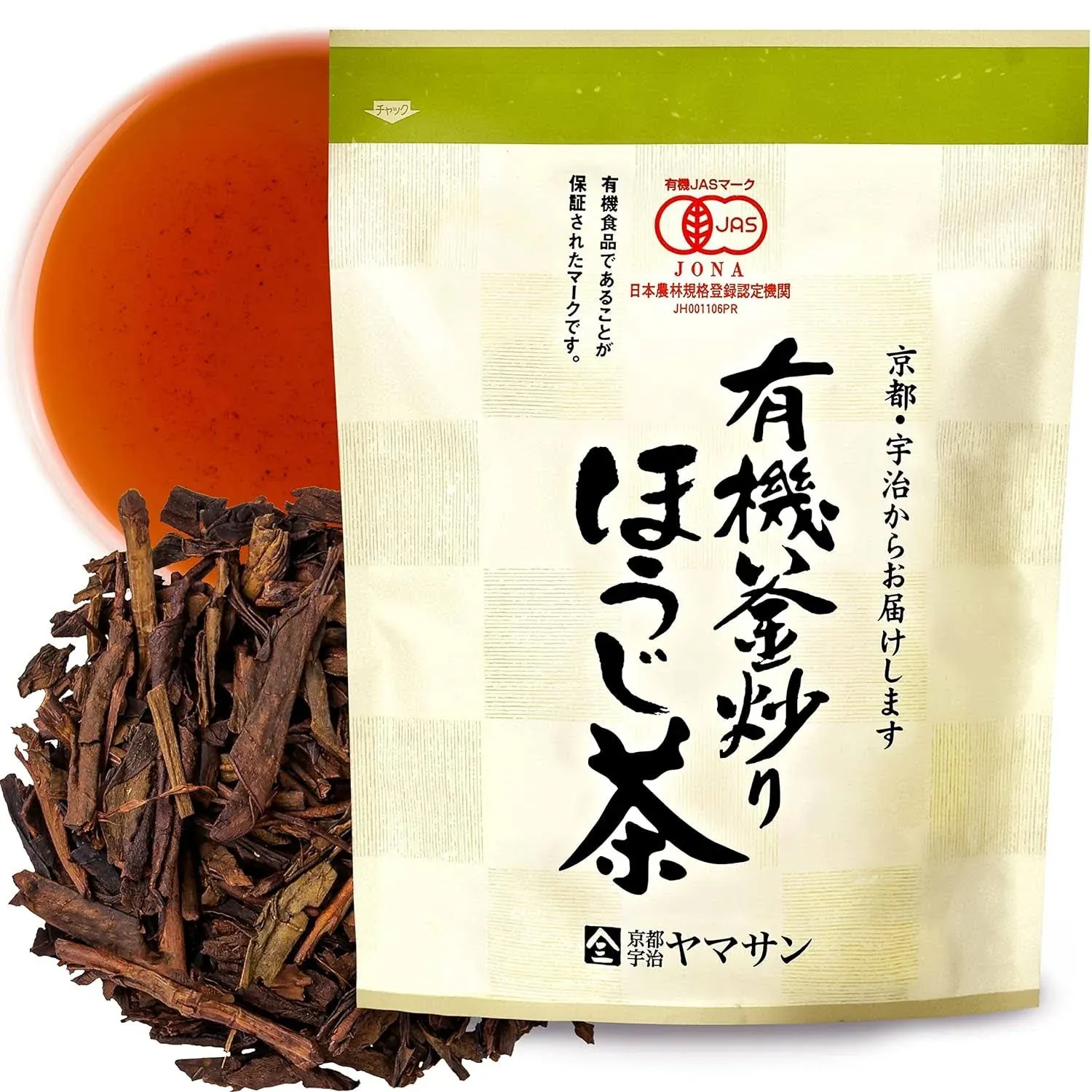 Organic Green Tea, Kukicha Twing tea with Matcha Green Tea Powder, Japanese Tea -KARIGANE- 100g Bag【YAMASAN】