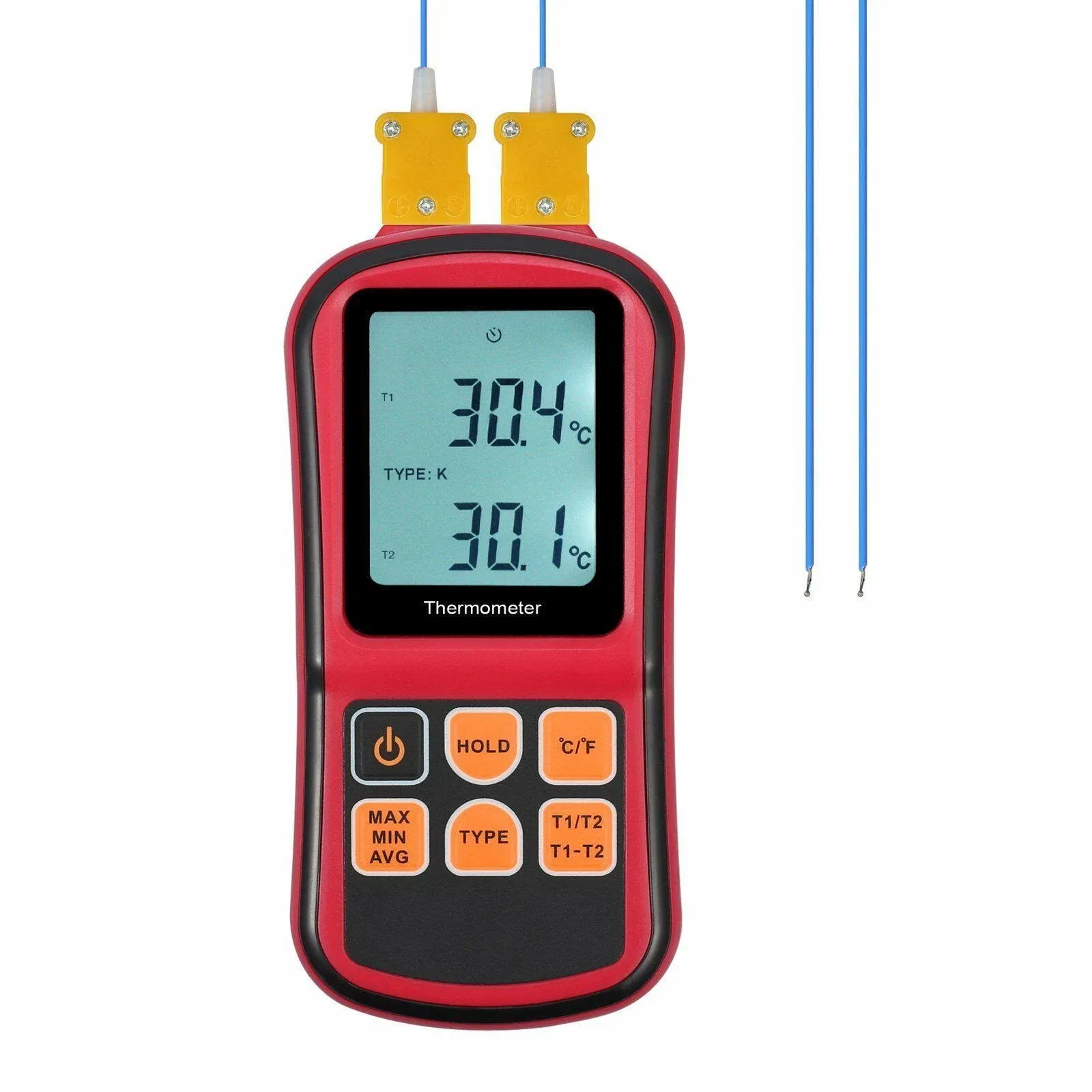 Thermocouple Digital Thermometer Temperature Two K-Type Proster Probe Lcd Ktype