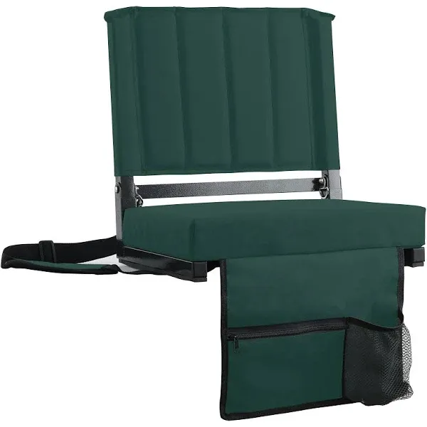 SPORT BEATS Stadium Seat for Bleachers with Back Support and Wide Padded Cushion Stadium Chair - Includes Shoulder Strap and Cup Holder