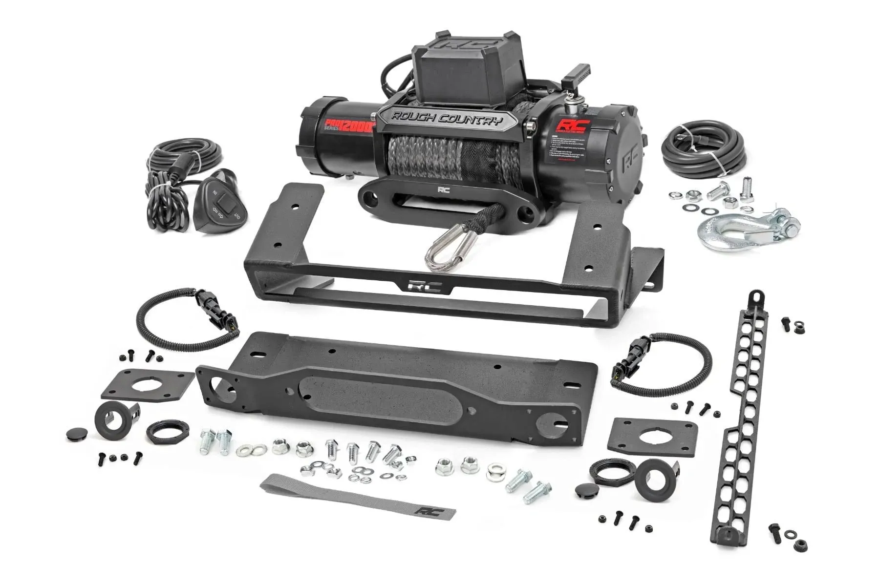 Rough Country 51097 - High Winch Mount - All Models - 12000S - Ford Bronco 4WD (21-23)