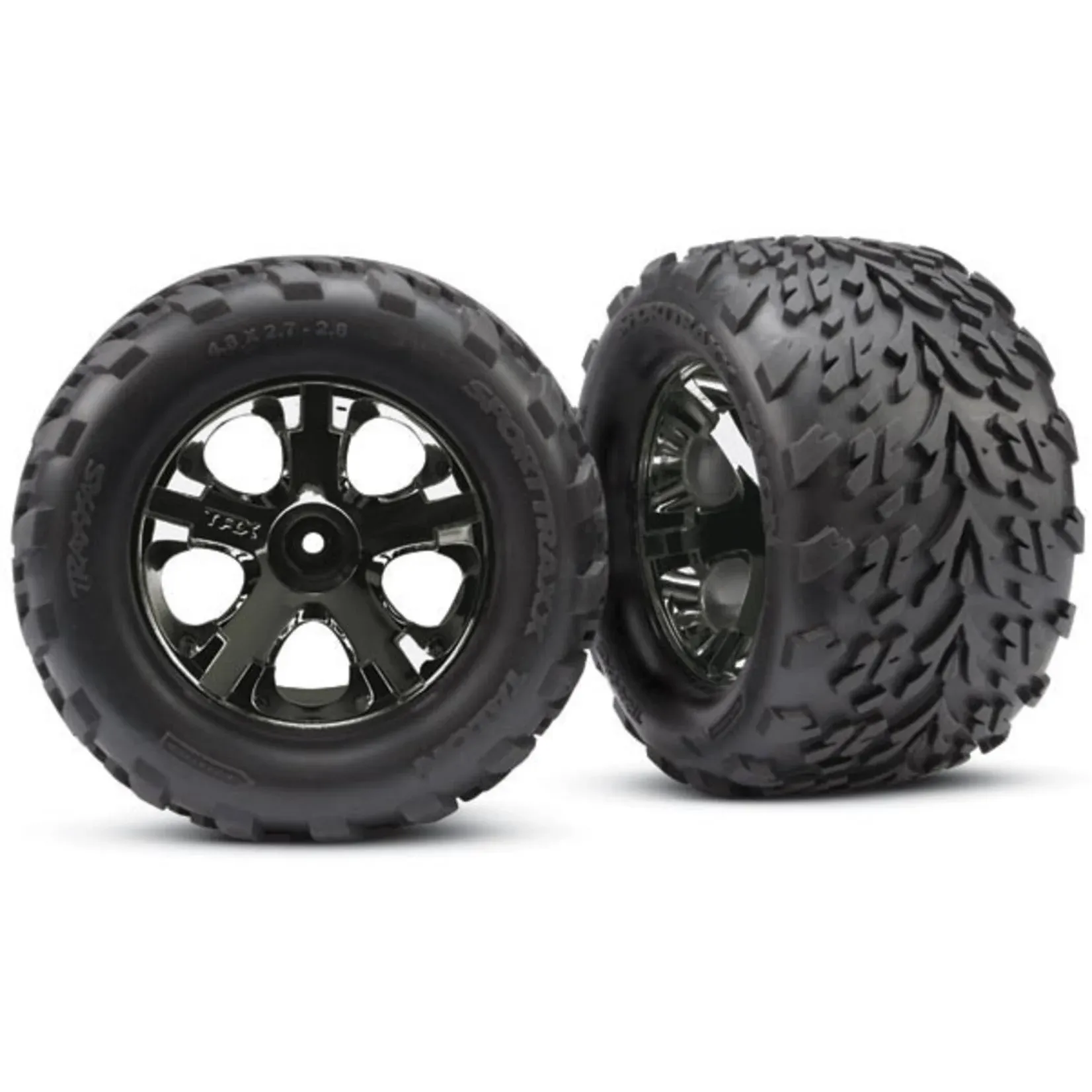 Traxxas Talon Tyres Pre-Glued on All-Star Black Chrome Wheels (2.8 inch) (2)