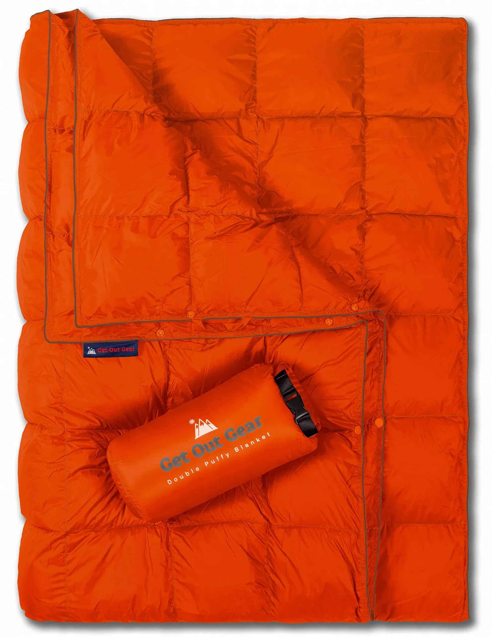 Get Out Gear Double Puffy Camping Blanket - Extra Puffy, Packable, Lightweight and Warm Ideal for Outdoors, Travel, Stadium, Fes, Shell