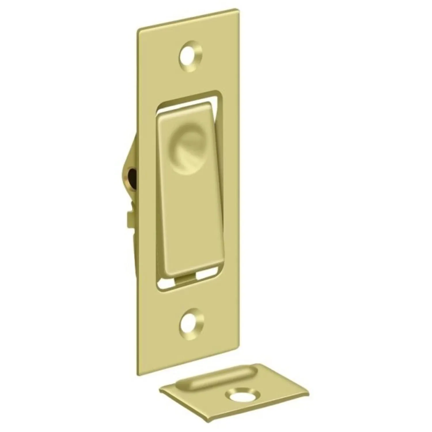 Deltana PDB42U3 Pocket Door Jamb Bolt Polished Brass