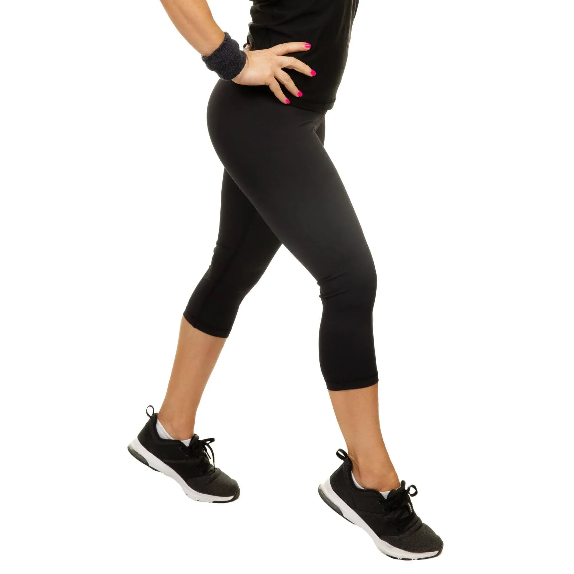 "Women's Compression Capris Super High Waist - Black"