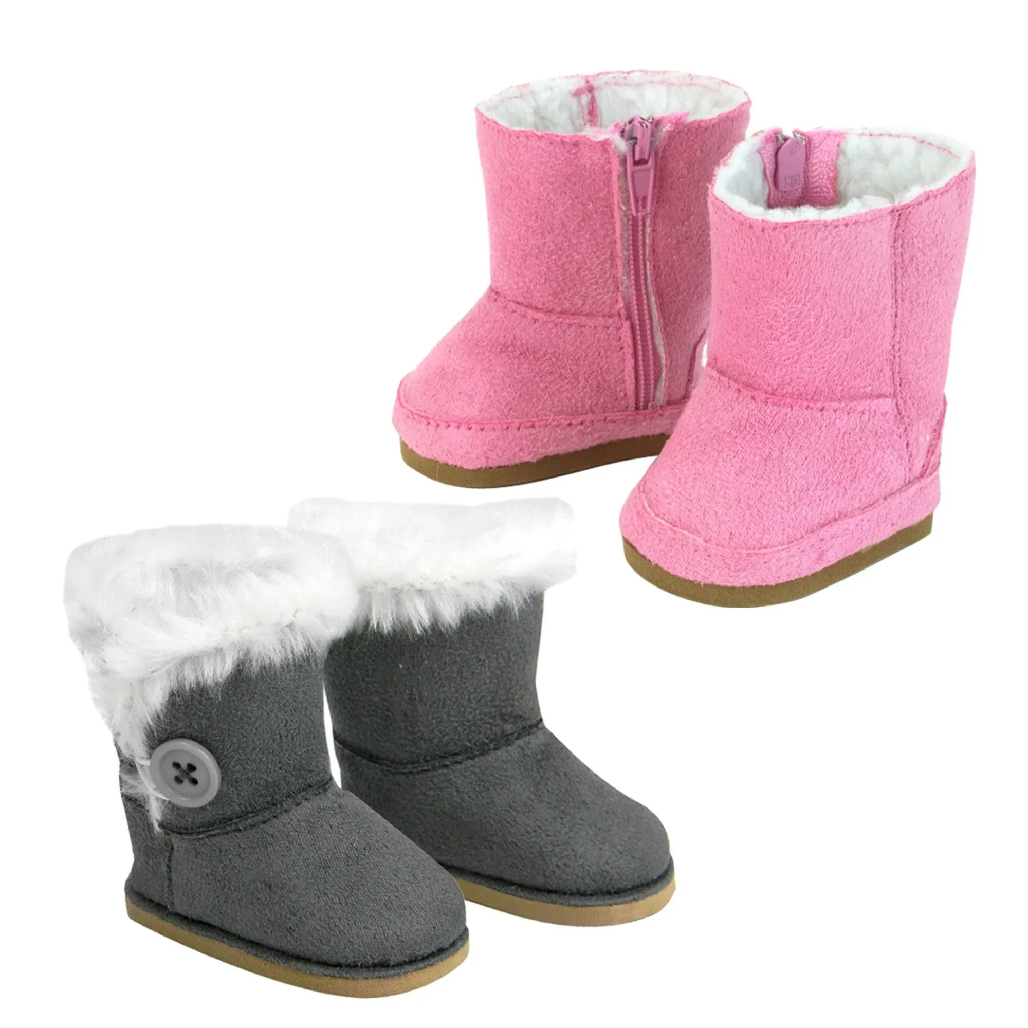 Sophia\'s 18" Doll Pink and Gray Ewe Boots