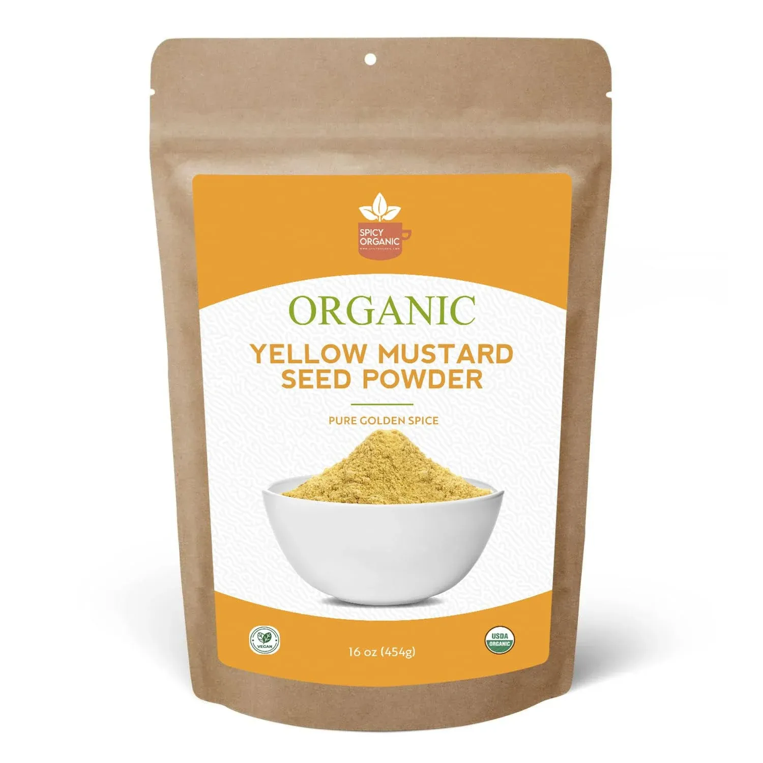 Spicy Organic Ground Yellow Mustard Seeds Powder-16 oz. – Certified USDA Organic ...