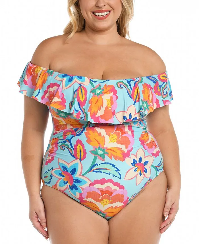 La Blanca Breezy Off the Shoulder One-Piece Swimsuit Women's