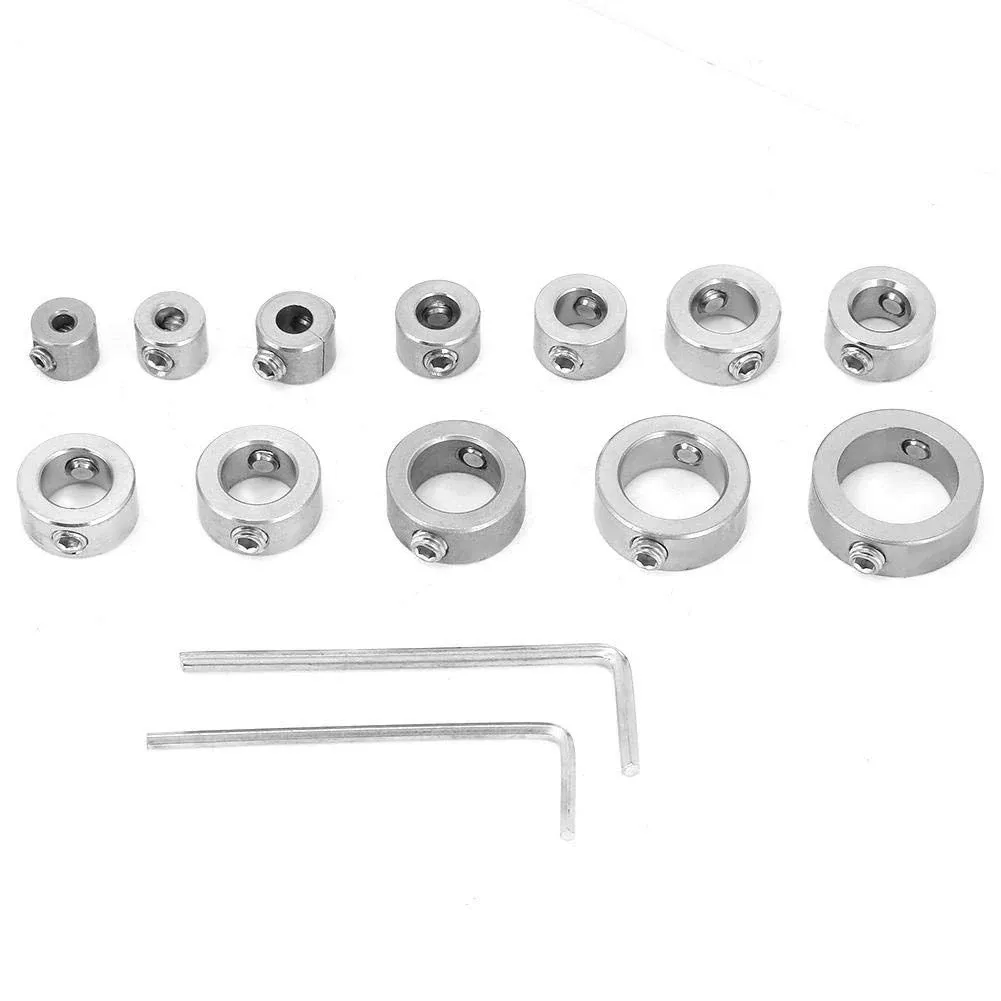 12Pcs Stainless Steel Drilling Limit Ring Drill Depth Stop Bit Collar Set 3Mm - 