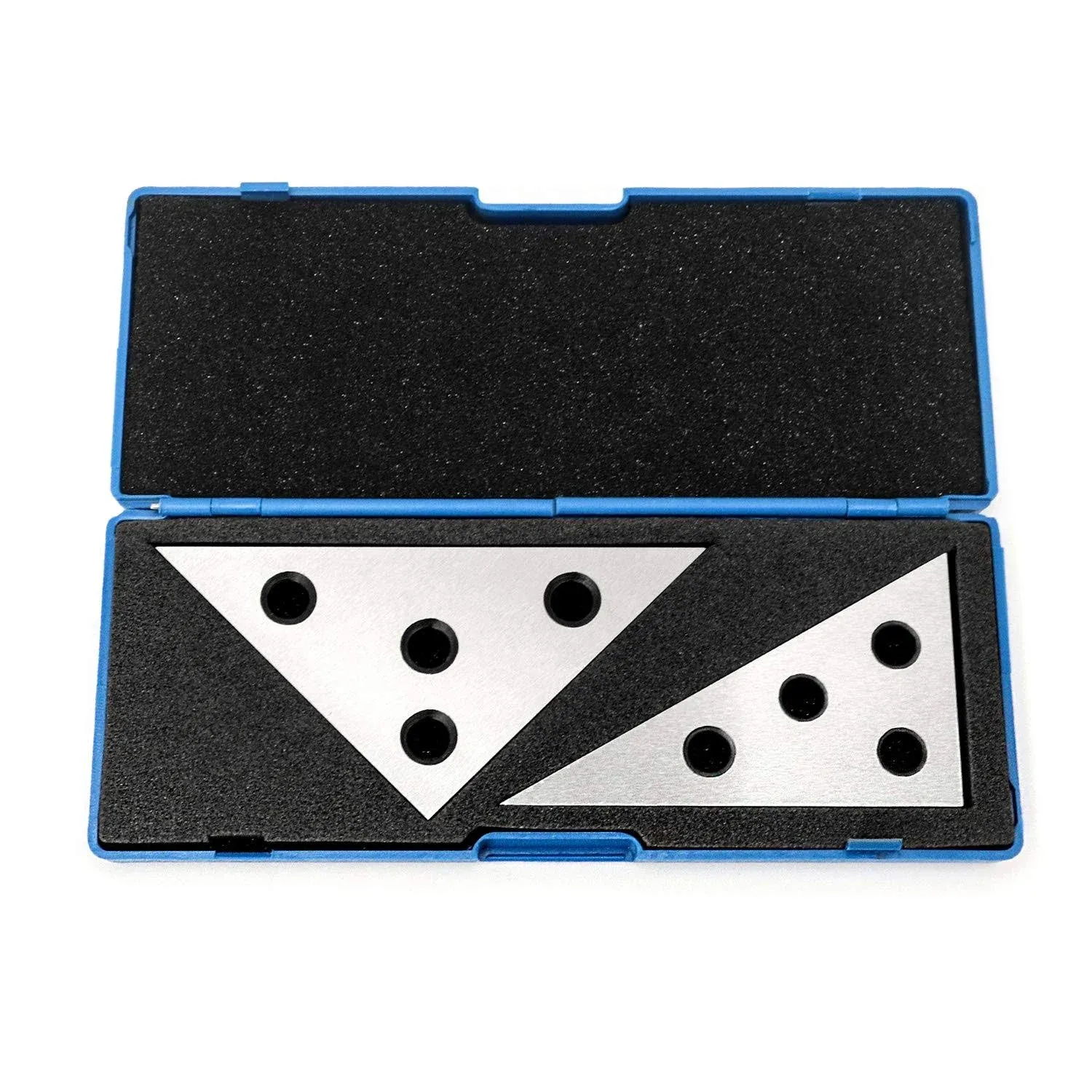 QWORK Solid Angle Plate Set, 2 Pcs Triangle Angle Block, 30-60-90 Degree&amp;45-45-9