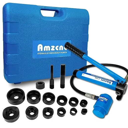 AMZCNC Hydraulic Knockout Punch Electrical Conduit Hole Cutter Set KO Tool Kit 1/2 to 2 inch (8T(1/2"-2"))