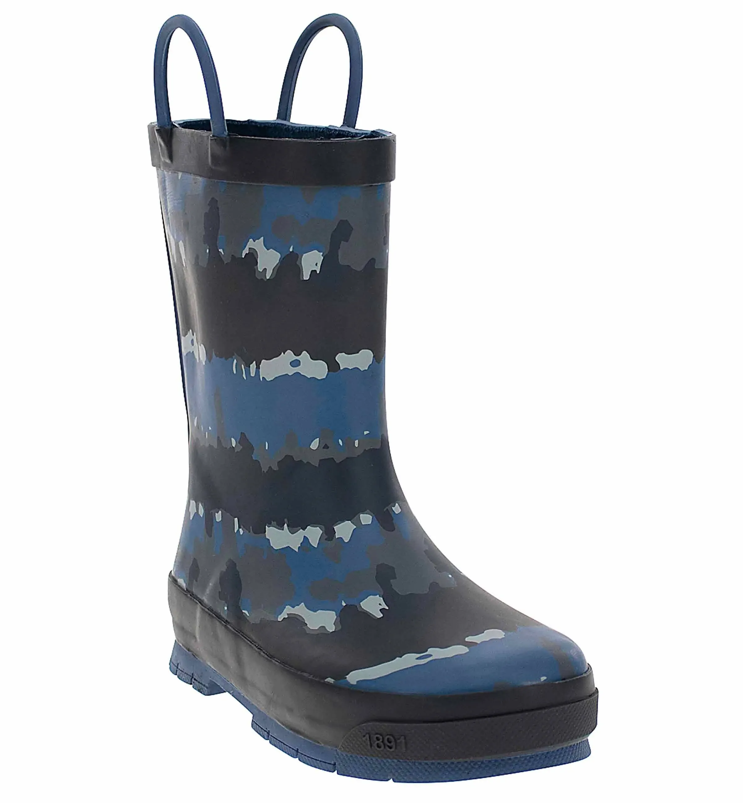 Western Chief Toddler/Youth Boy's Tie Dye Dude Rain Boot, Blue, 4