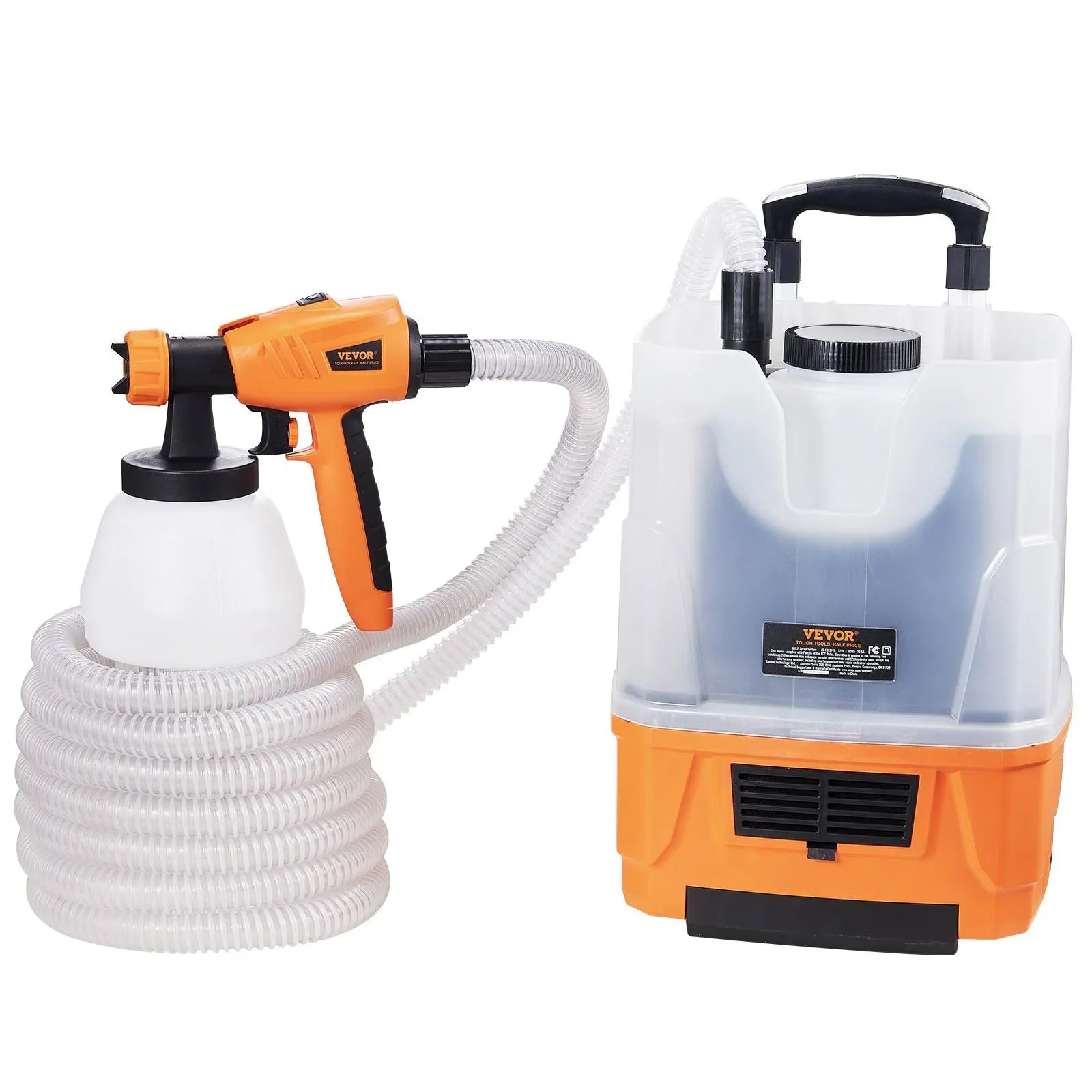 VEVOR Paint Sprayer, 1300W Electric Spray Paint Gun with Air Hose, 1300ml and 800 ...