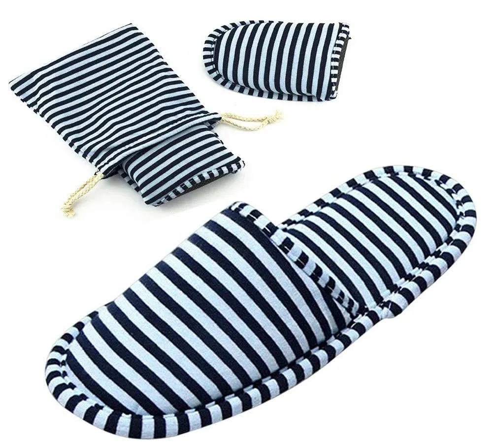 IPENNY Non-Disposable Travel Slippers Portable Sandals Cotton Spa Hotel Slippers Guest Room Indoor House Slippers Flight Slippers Anti-skid Foldable