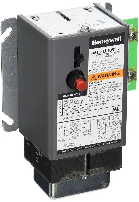 Honeywell Protectorelay Oil Burner Control R8184M1051 R8184M1051