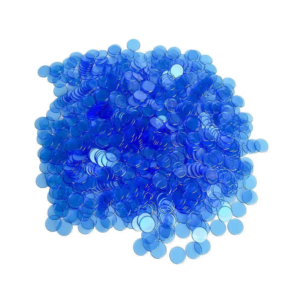 Yuanhe 1000 Pieces 3/4 Inch Transparent Bingo Chips Several Colors Available