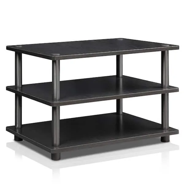 Furinno Turn - N - Tube Easy Assembly 3 - Tier Corner TV Stand, Black