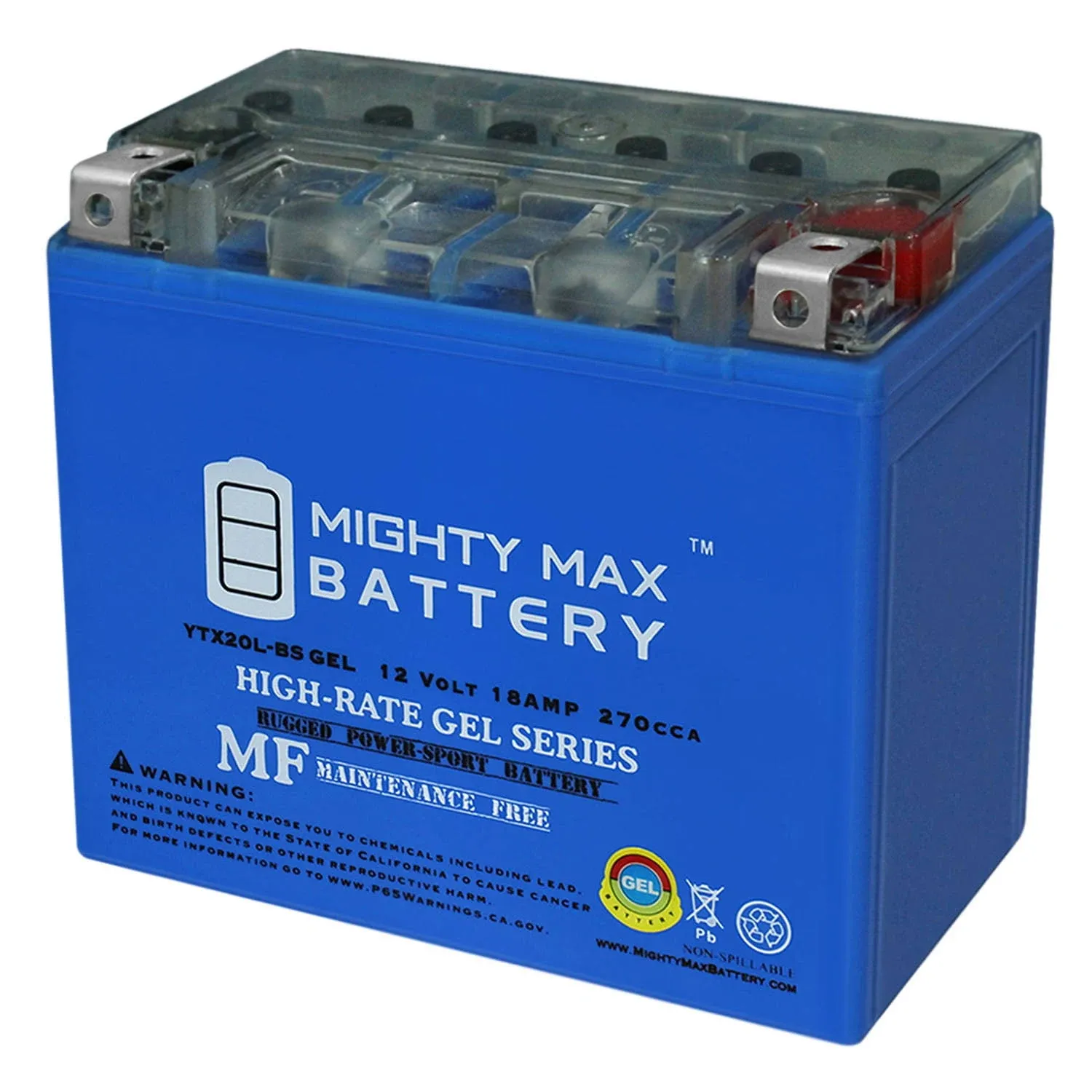 Mighty Max Battery Ytx20l-bs Gel Battery Replacement for CF Moto CFORCE 500 07-14