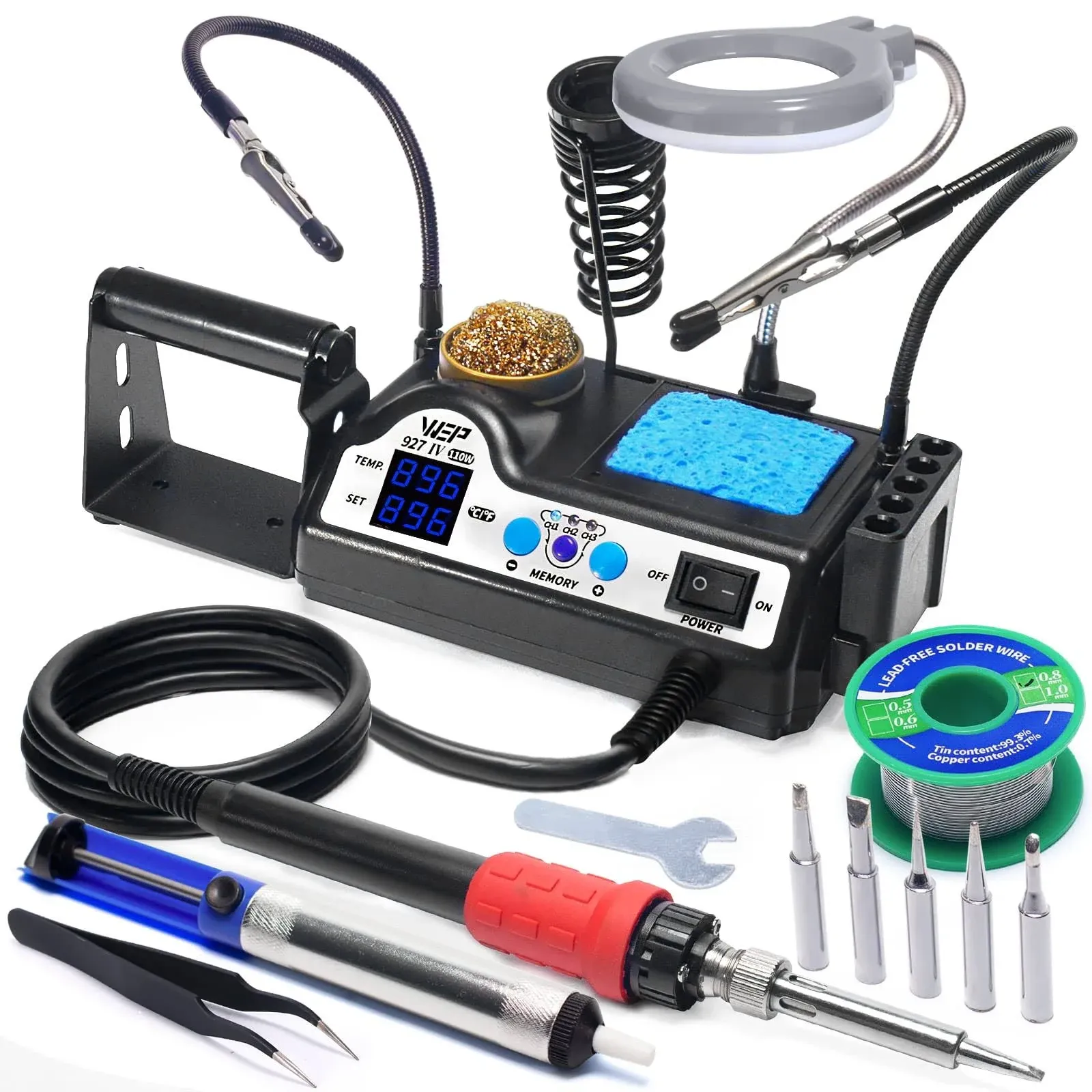 WEP 927-IV Soldering Station Kit High-Power 110W with 3 Preset Channels Sleep ...