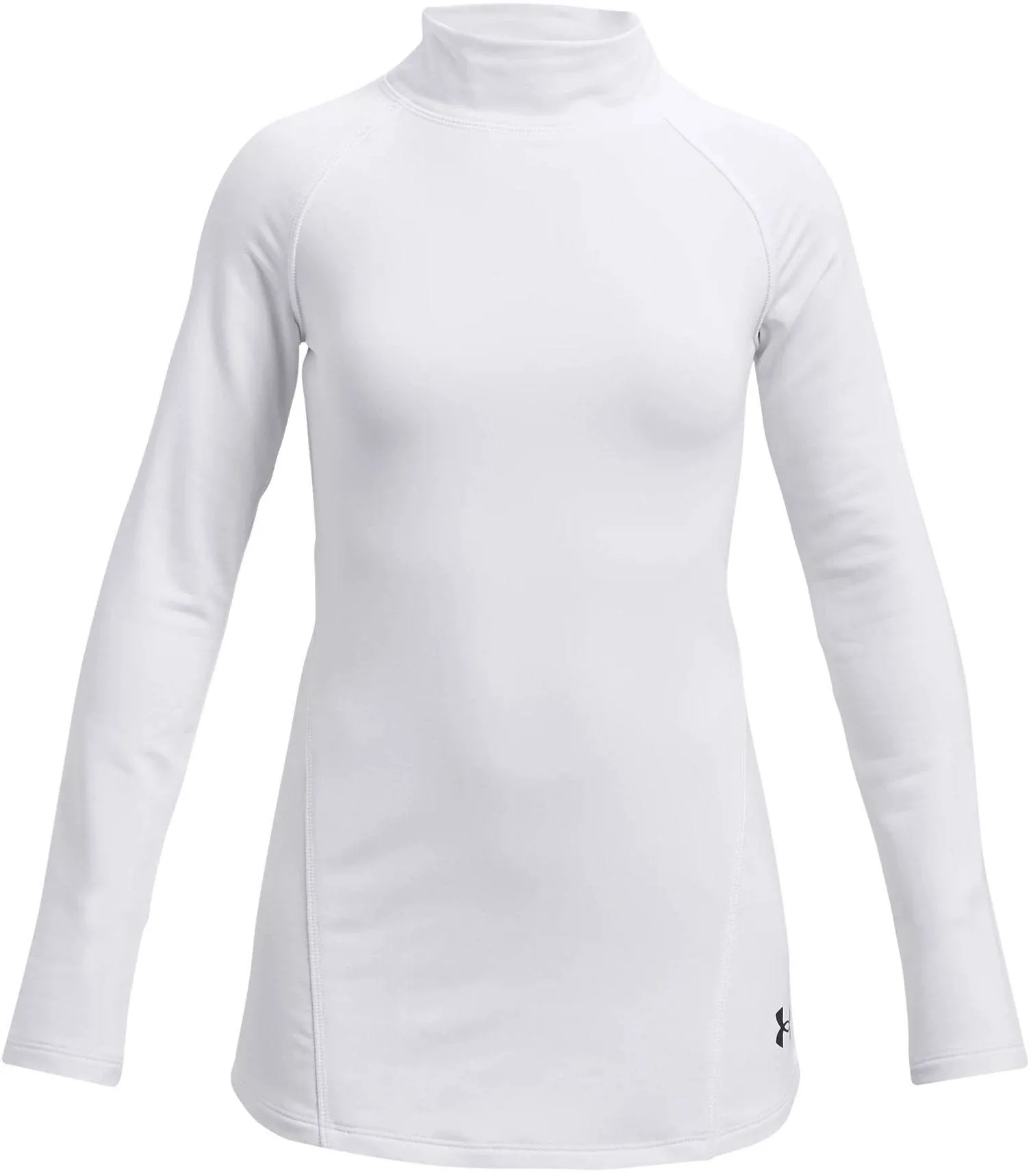 Under Armour Girls' ColdGear Long Sleeve Mock Neck Shirt, Small, White