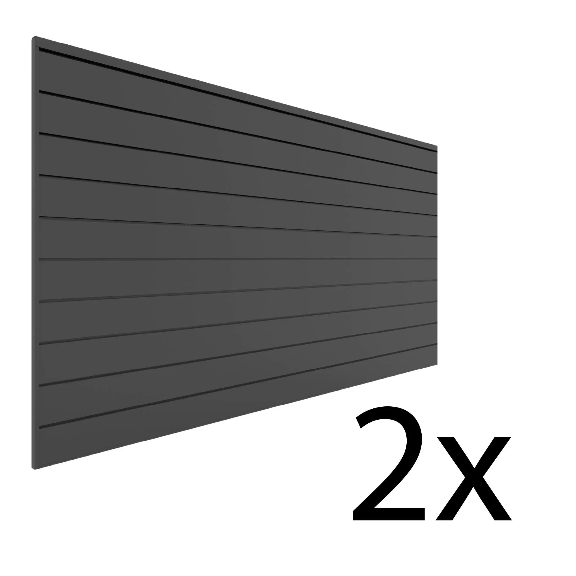 Proslat 8 ft. x 4 ft. PVC Slatwall (2-Pack Charcoal)