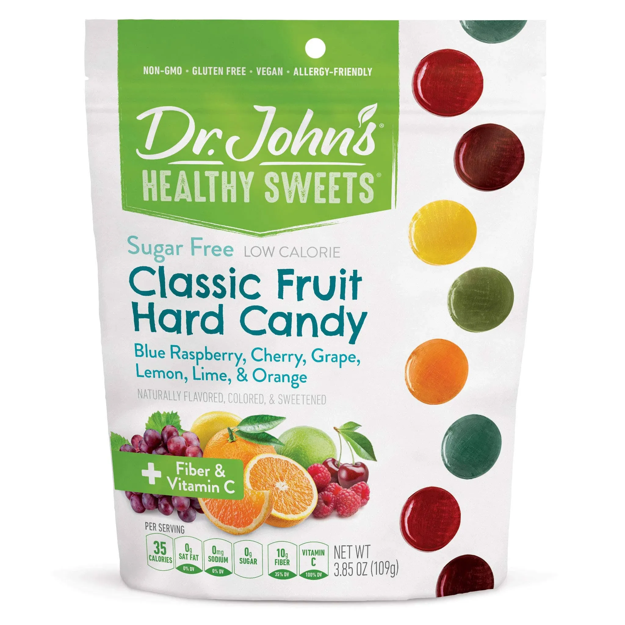 Dr. John's Healthy Sweets Sugar-Free Classic Fruit Hard Candies