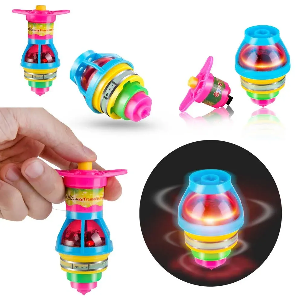 PROLOSO 15-Pack LED Light Up Flashing Ufo Spinning Tops with Gyroscope Novelty ...