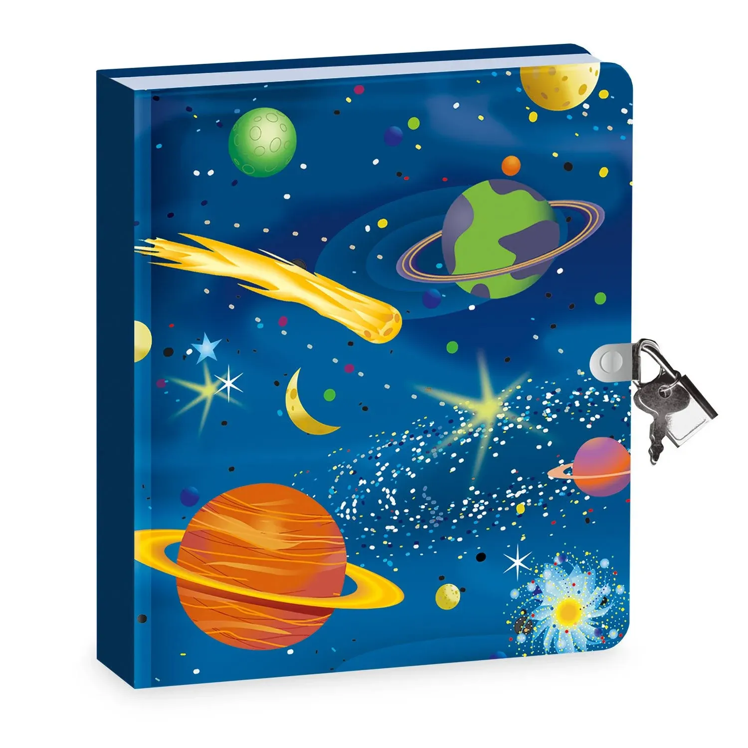 Deep Space Glow in the Dark Lock Key Diary