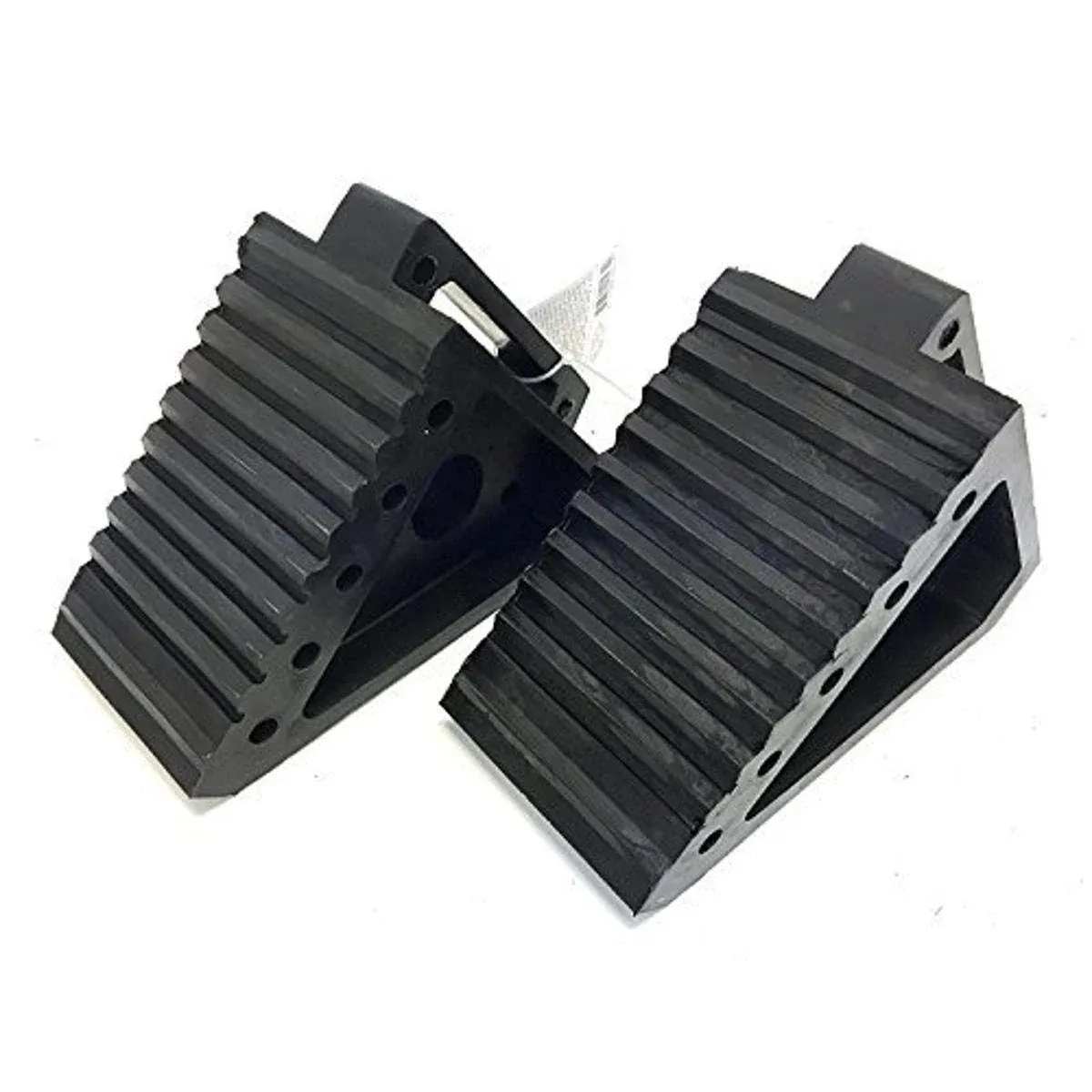 Maxxhaul 70472 Solid Rubber Heavy Duty Black Wheel Chock, 2 Pack