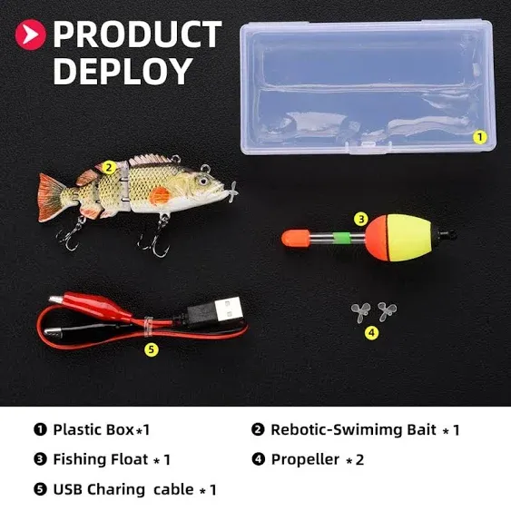 Robotic Swimming Fishing Electric Lures 5.12" USB Rechargeable LED Light Wobbler Multi Jointed Swimbaits Hard Lures Fishing Tackle