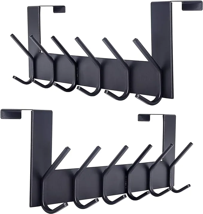 SKOLOO Over The Door Hook Black, Door Coat Rack for Entryway, Over Door Towel ...